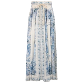Zimmermann Wanderlust A-Line Nederdel, Blue Toile 